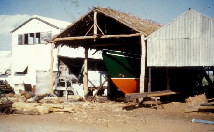 Image of a boat shed.
